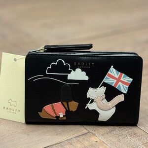 Radley London On Parade Medium Bifold Black Wallet NWT